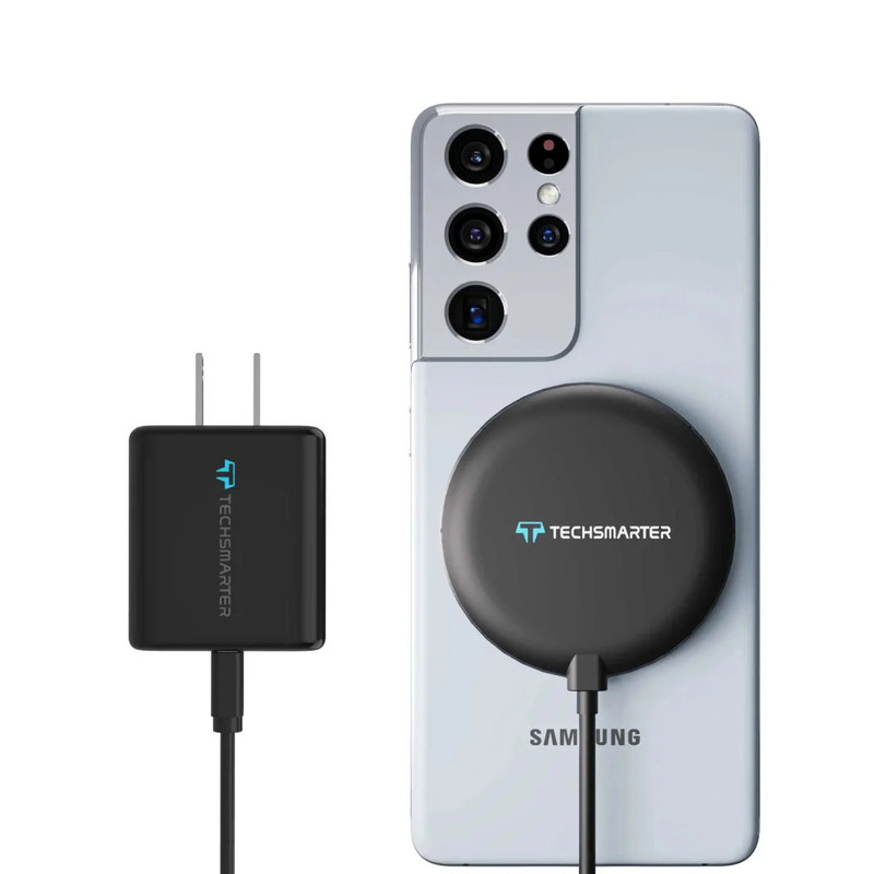 Techsmarter TSWireless 15W Charger Pad Suction W/ Wall Charger - شاحن